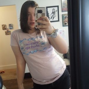 Hot Topic kawaii Please Shut Up T-shirt